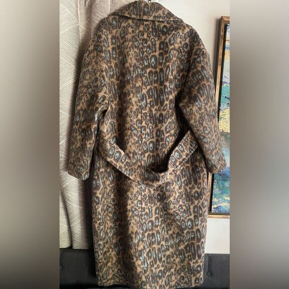 UGG Women's Hattie Long Oversized Coat Animal Print Novelty Size Médium - Picture 8 of 17
